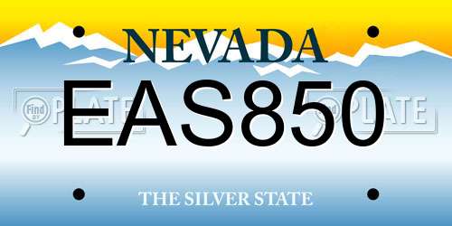 EAS850 Nevada License Plate