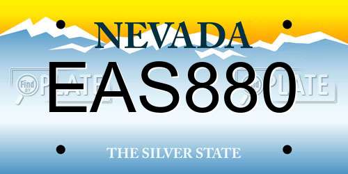EAS880 Nevada License Plate