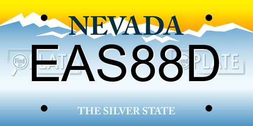 EAS88D Nevada License Plate