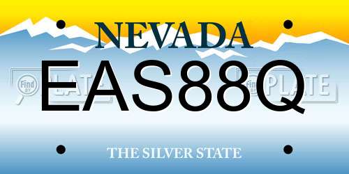 EAS88Q Nevada License Plate