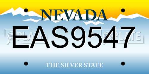 EAS9547 Nevada License Plate