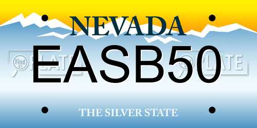 EASB50 Nevada License Plate
