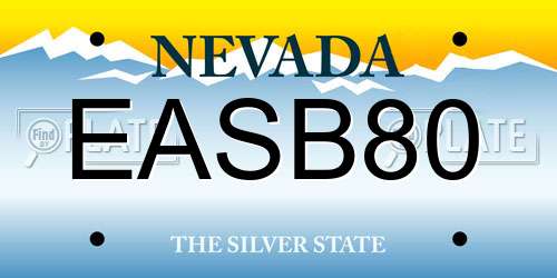 EASB80 Nevada License Plate