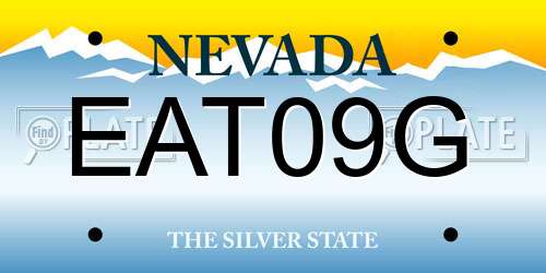EAT09G Nevada License Plate