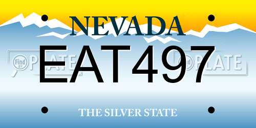 EAT497 Nevada License Plate
