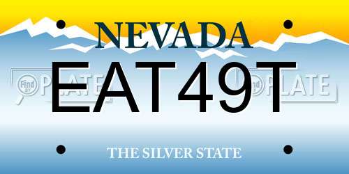 EAT49T Nevada License Plate