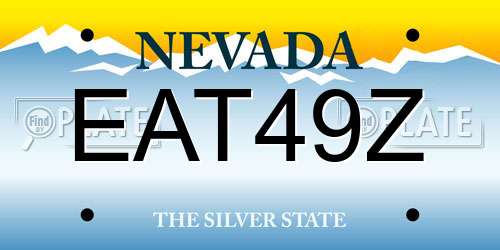 EAT49Z Nevada License Plate