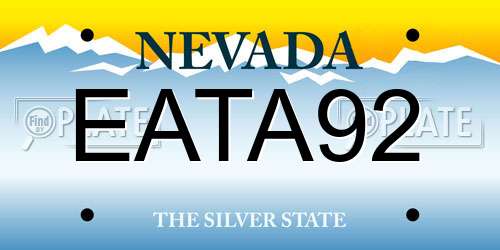 EATA92 Nevada License Plate