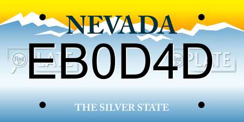 EB0D4D Nevada License Plate