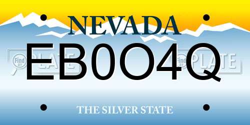 EB0O4Q Nevada License Plate
