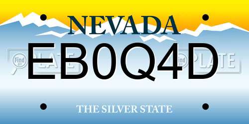 EB0Q4D Nevada License Plate