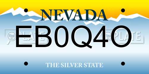 EB0Q4O Nevada License Plate