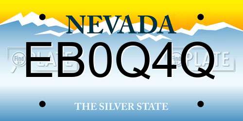 EB0Q4Q Nevada License Plate