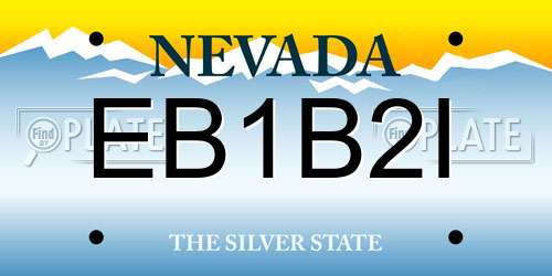 EB1B2I Nevada License Plate