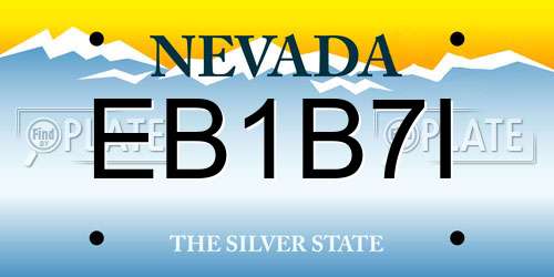EB1B7I Nevada License Plate