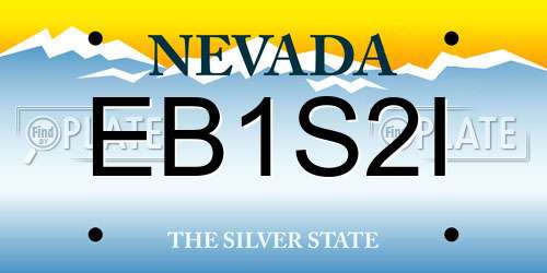 EB1S2I Nevada License Plate