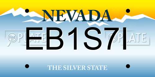 EB1S7I Nevada License Plate