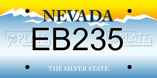EB235 Nevada License Plate