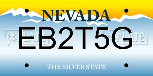 EB2T5G Nevada License Plate