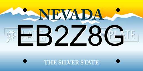 EB2Z8G Nevada License Plate