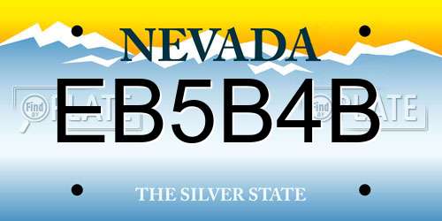 EB5B4B Nevada License Plate