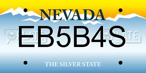 EB5B4S Nevada License Plate
