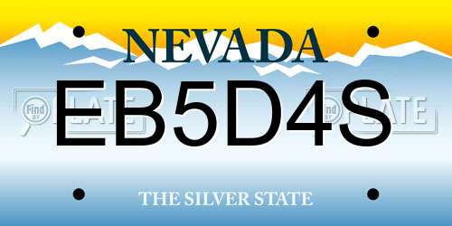 EB5D4S Nevada License Plate