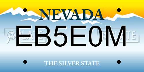 EB5E0M Nevada License Plate