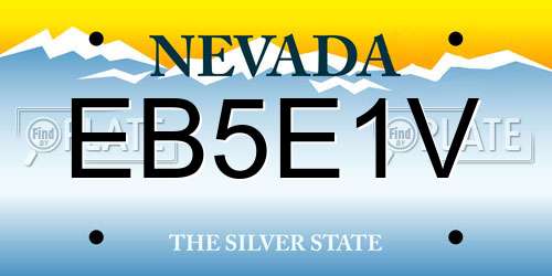 EB5E1V Nevada License Plate