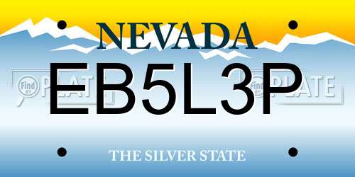 EB5L3P Nevada License Plate