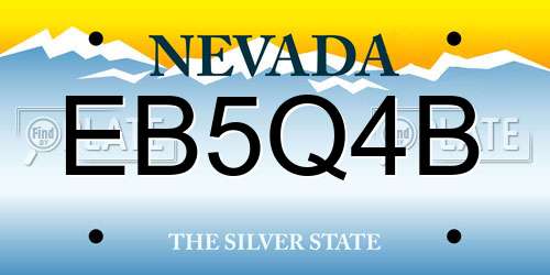 EB5Q4B Nevada License Plate