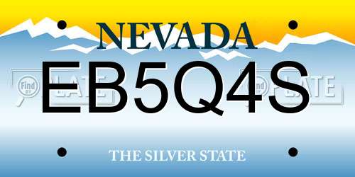 EB5Q4S Nevada License Plate