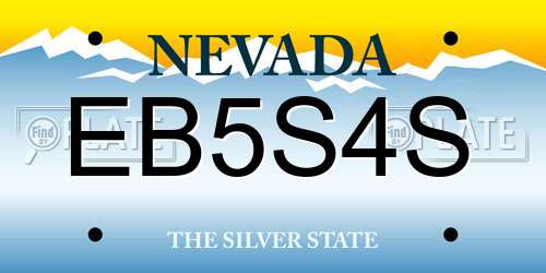 EB5S4S Nevada License Plate