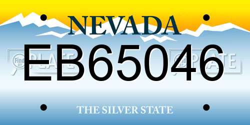 EB65046 Nevada License Plate