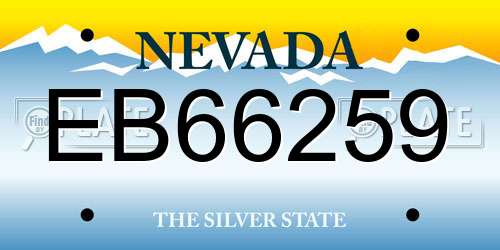 EB66259 Nevada License Plate