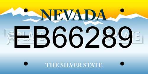 EB66289 Nevada License Plate