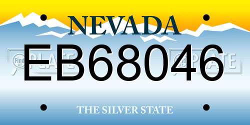 EB68046 Nevada License Plate