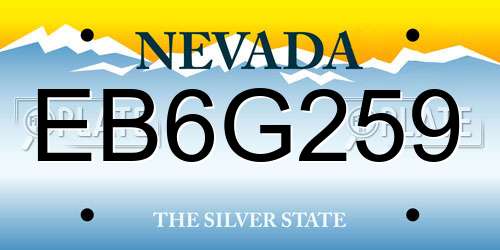 EB6G259 Nevada License Plate