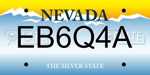 EB6Q4A Nevada License Plate