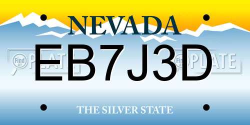 EB7J3D Nevada License Plate