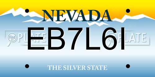 EB7L6I Nevada License Plate