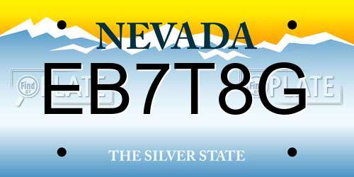 EB7T8G Nevada License Plate