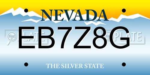 EB7Z8G Nevada License Plate