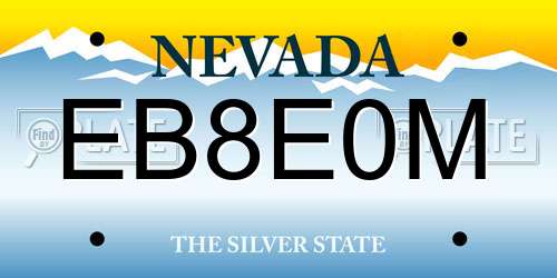 EB8E0M Nevada License Plate