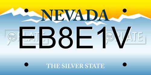 EB8E1V Nevada License Plate