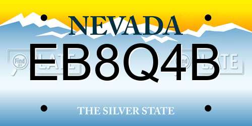 EB8Q4B Nevada License Plate