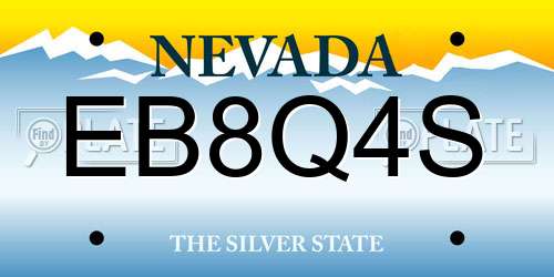 EB8Q4S Nevada License Plate