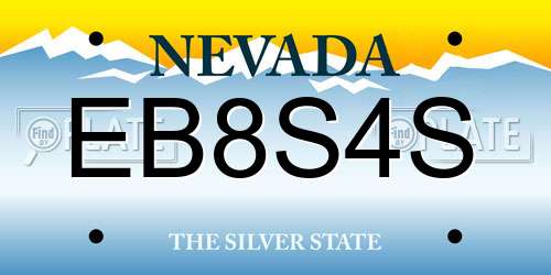 EB8S4S Nevada License Plate