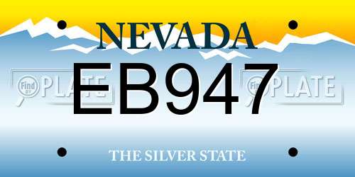 EB947 Nevada License Plate