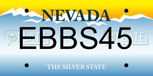 EBBS45 Nevada License Plate